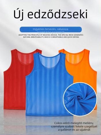 Maihuolang gyerekeknek futball edzés mellény, csíkos háló, poliészter anyag, uniszex, logó testreszabás