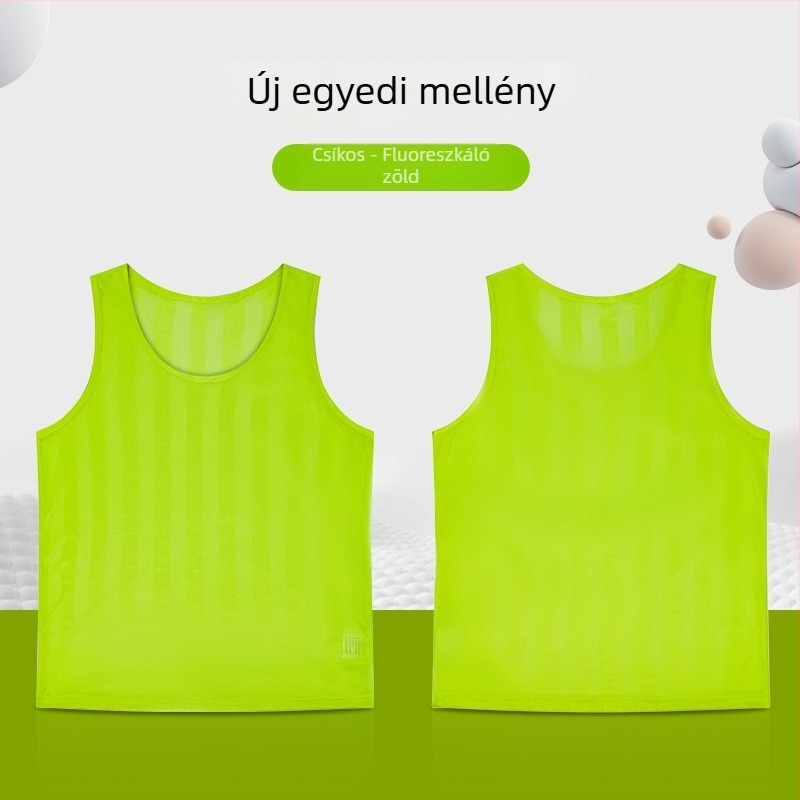 Maihuolang gyerekeknek futball edzés mellény, csíkos háló, poliészter anyag, uniszex, logó testreszabás