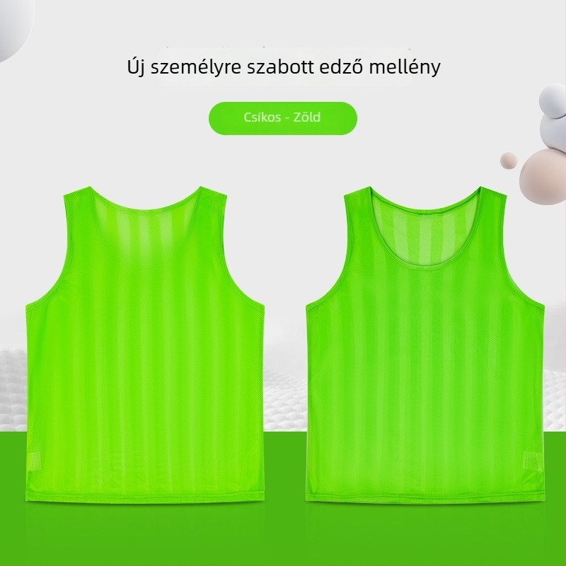 Maihuolang gyerekeknek futball edzés mellény, csíkos háló, poliészter anyag, uniszex, logó testreszabás