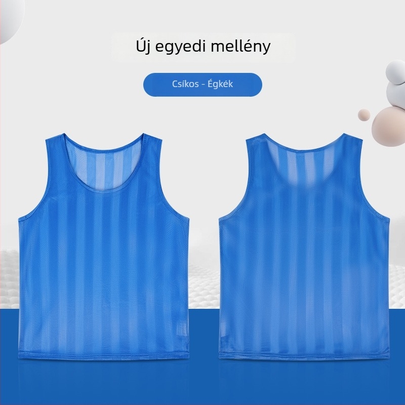 Maihuolang gyerekeknek futball edzés mellény, csíkos háló, poliészter anyag, uniszex, logó testreszabás