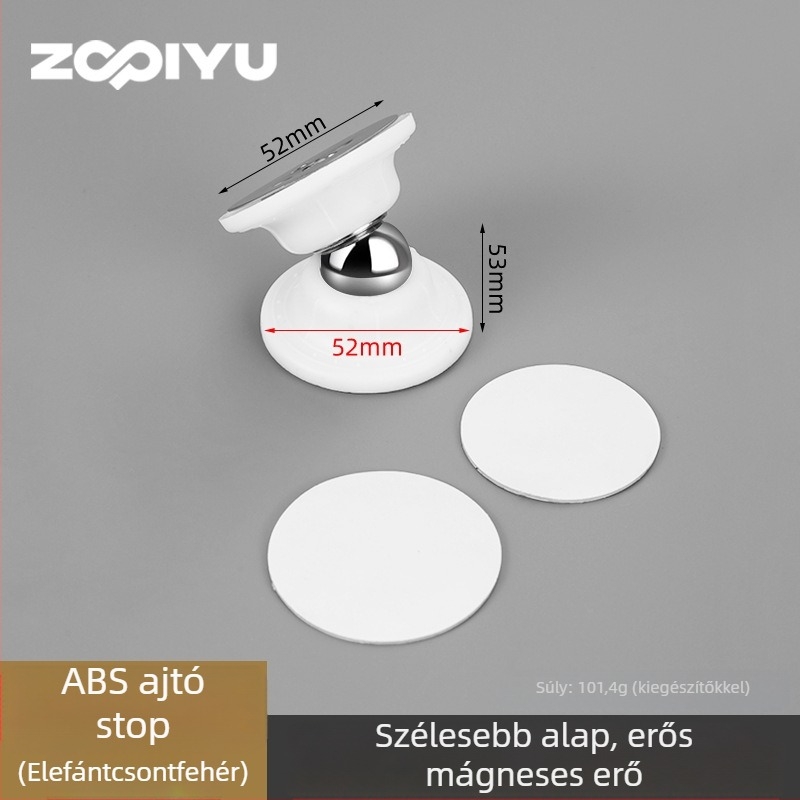 Műanyag ajtóstop szilikonból és nikkelezett vasból, fali szerelés, standard kialakítás, kézi működtetés