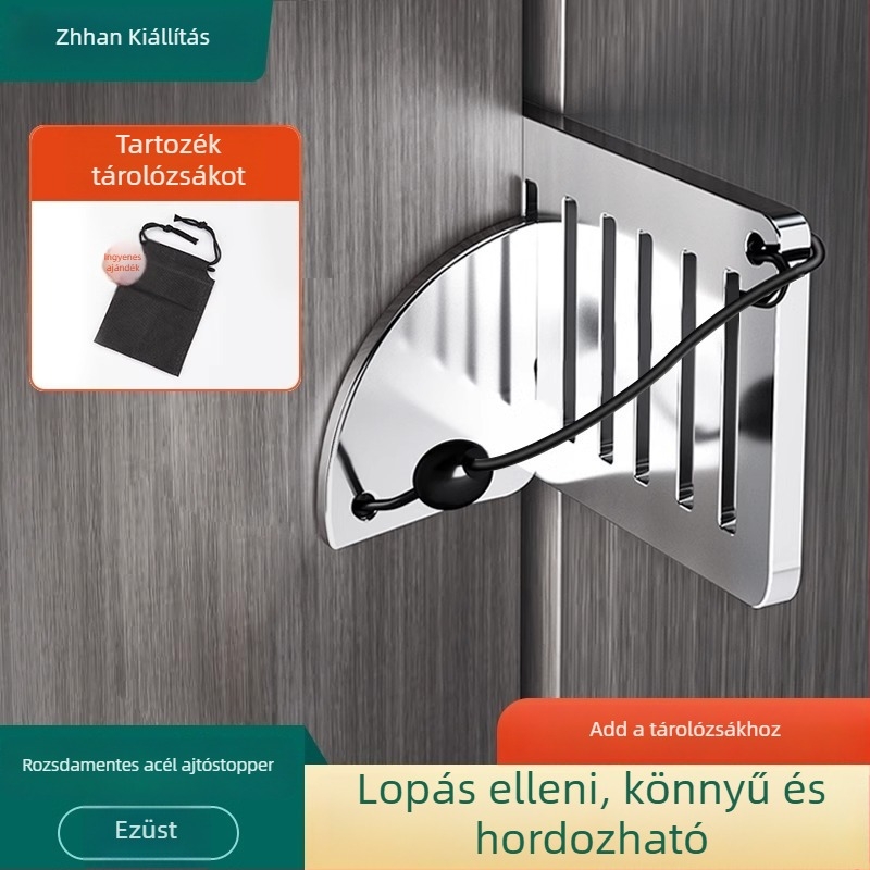 Fali ajtó Stopper Ywy 5119 – rozsdamentes acél, falra szerelt ajtóakasztó, Ct-03 láncos telepítés, standard kivitel