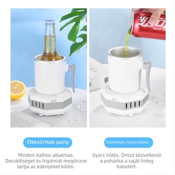 Hordozható hűtőpohár italokhoz – gyorsfagyasztás, ideális kollégiumba, irodába és autóba (Modell: 1; Fő értékesítési terület: Egyéb)