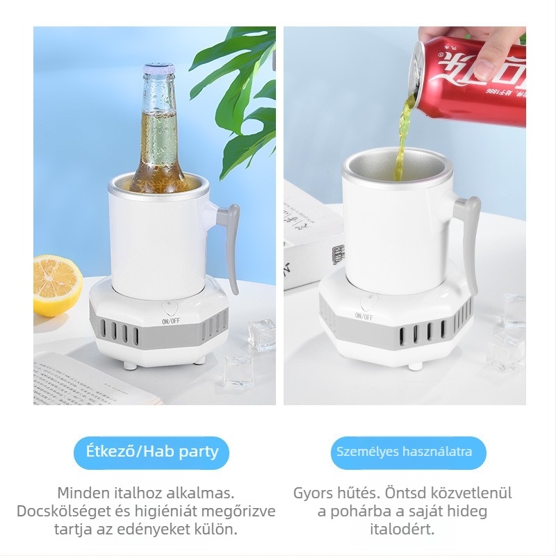 Hordozható hűtőpohár italokhoz – gyorsfagyasztás, ideális kollégiumba, irodába és autóba (Modell: 1; Fő értékesítési terület: Egyéb)