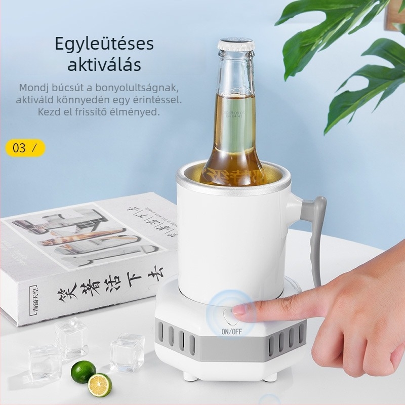 Hordozható hűtőpohár italokhoz – gyorsfagyasztás, ideális kollégiumba, irodába és autóba (Modell: 1; Fő értékesítési terület: Egyéb)