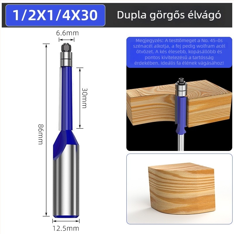 Faipari maró készlet kettős csapágyakkal és kettős élű vágófejekkel