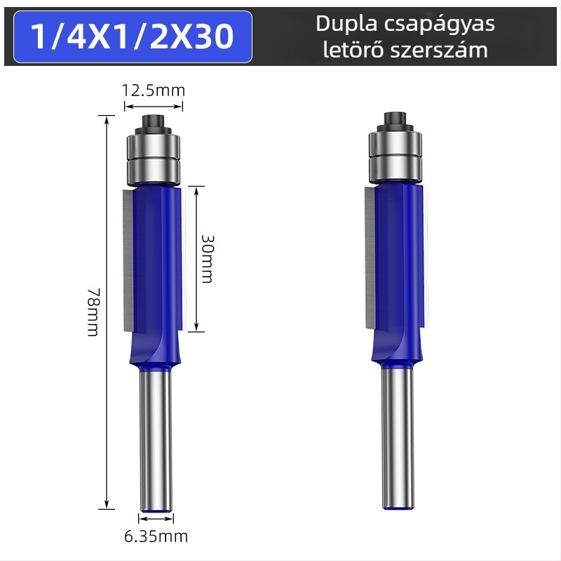 Faipari maró készlet kettős csapágyakkal és kettős élű vágófejekkel