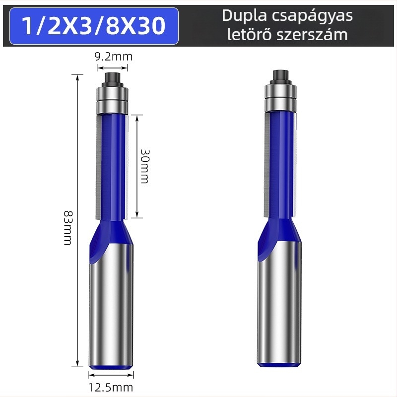 Faipari maró készlet kettős csapágyakkal és kettős élű vágófejekkel