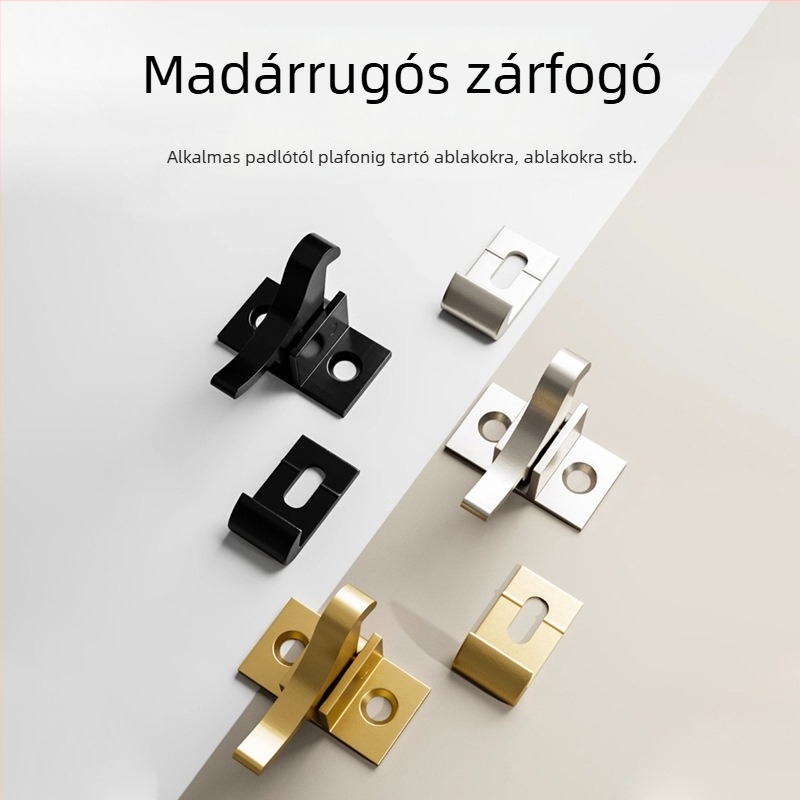 Masszív sárgaréz madár toggle csavar ajtózárhoz – F-típusú retesz, anyag: sárgaréz, elektroplatázott felület, modern minimalist stílus