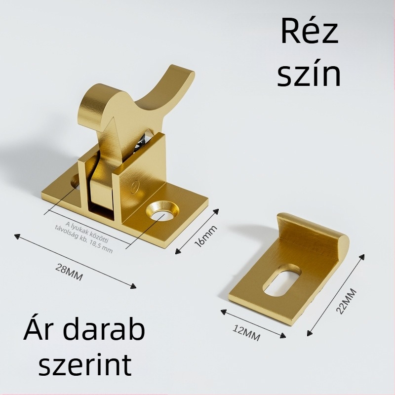Masszív sárgaréz madár toggle csavar ajtózárhoz – F-típusú retesz, anyag: sárgaréz, elektroplatázott felület, modern minimalist stílus