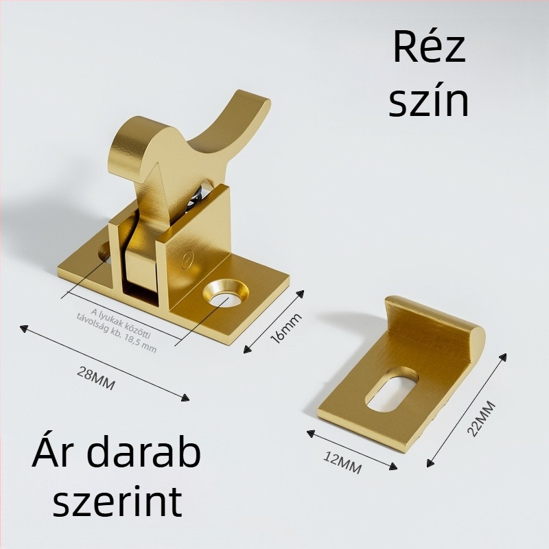 Masszív sárgaréz madár toggle csavar ajtózárhoz – F-típusú retesz, anyag: sárgaréz, elektroplatázott felület, modern minimalist stílus