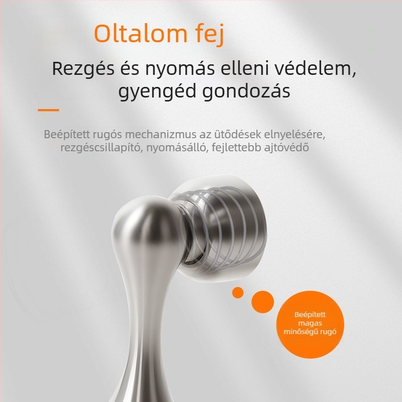 Ajtóstopper 304 rozsdamentes acélból, falra szerelhető fúrás nélkül, antiütközés, állítható, csendes mágneses