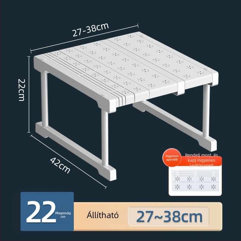 Kinyúló konyhai tároló polc – Többfunkciós, Anyag: szénacél + PS + PP, Modern, minimalist design, 2023-ban bemutatva