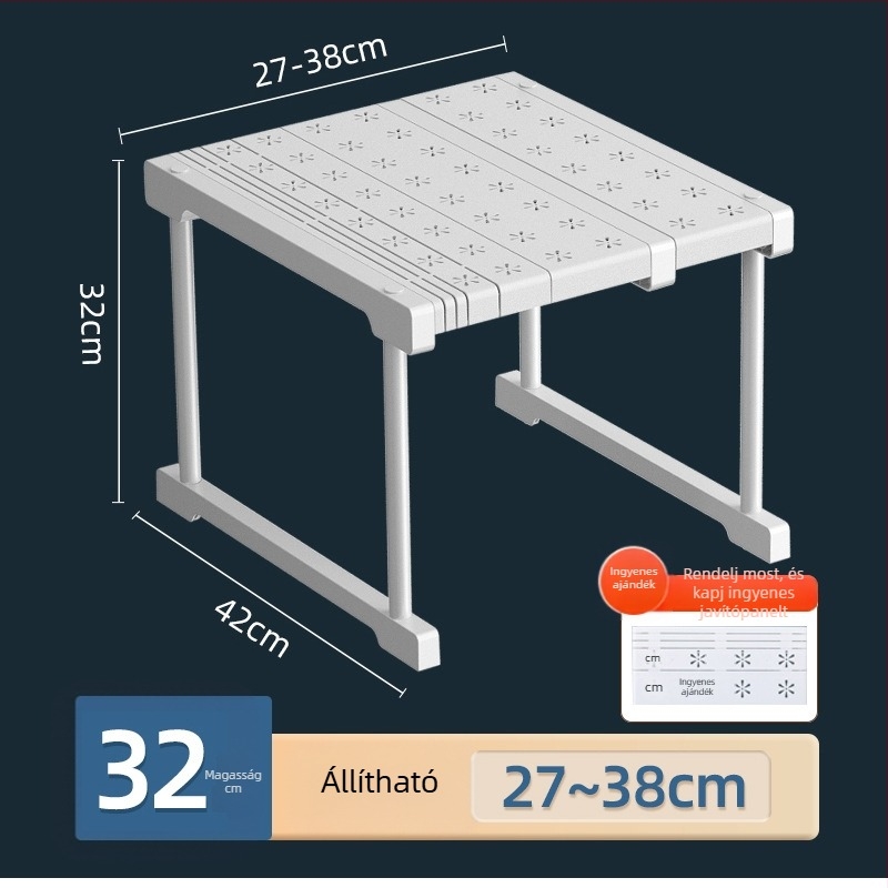 Kinyúló konyhai tároló polc – Többfunkciós, Anyag: szénacél + PS + PP, Modern, minimalist design, 2023-ban bemutatva