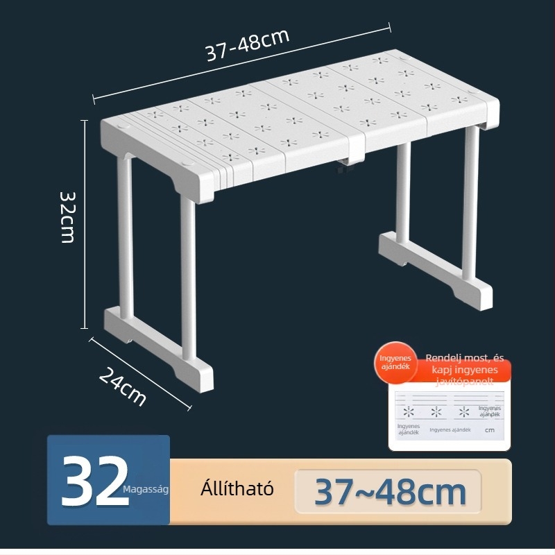 Kinyúló konyhai tároló polc – Többfunkciós, Anyag: szénacél + PS + PP, Modern, minimalist design, 2023-ban bemutatva