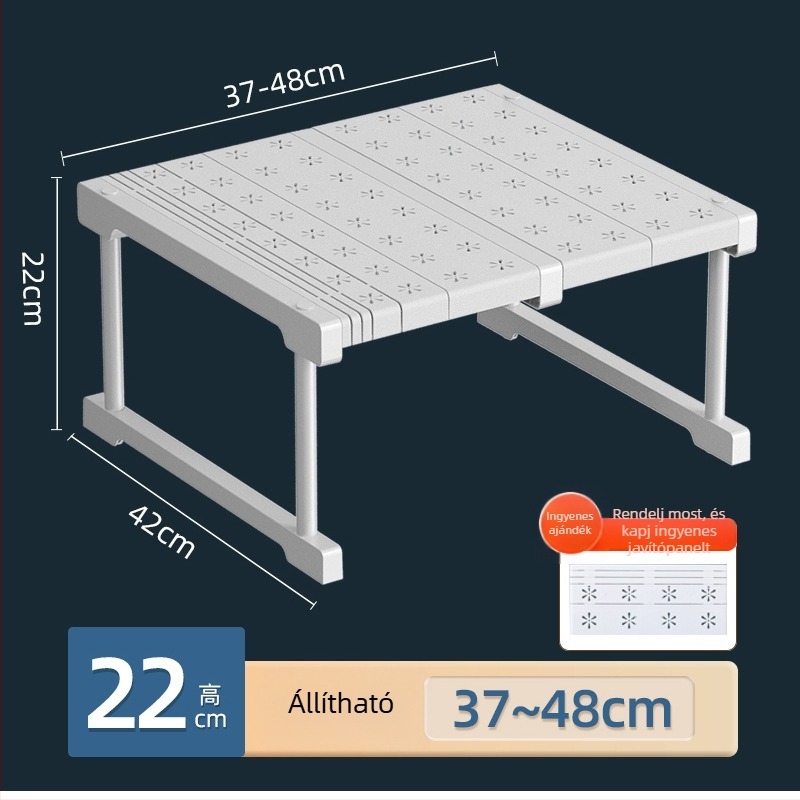 Kinyúló konyhai tároló polc – Többfunkciós, Anyag: szénacél + PS + PP, Modern, minimalist design, 2023-ban bemutatva
