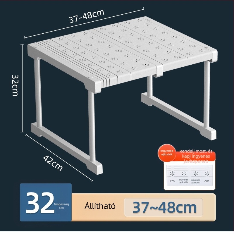 Kinyúló konyhai tároló polc – Többfunkciós, Anyag: szénacél + PS + PP, Modern, minimalist design, 2023-ban bemutatva