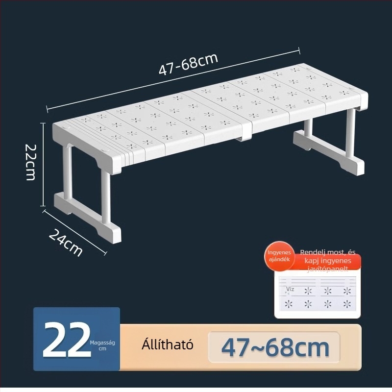 Kinyúló konyhai tároló polc – Többfunkciós, Anyag: szénacél + PS + PP, Modern, minimalist design, 2023-ban bemutatva
