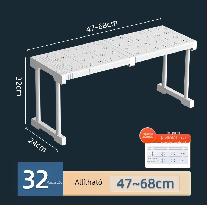 Kinyúló konyhai tároló polc – Többfunkciós, Anyag: szénacél + PS + PP, Modern, minimalist design, 2023-ban bemutatva
