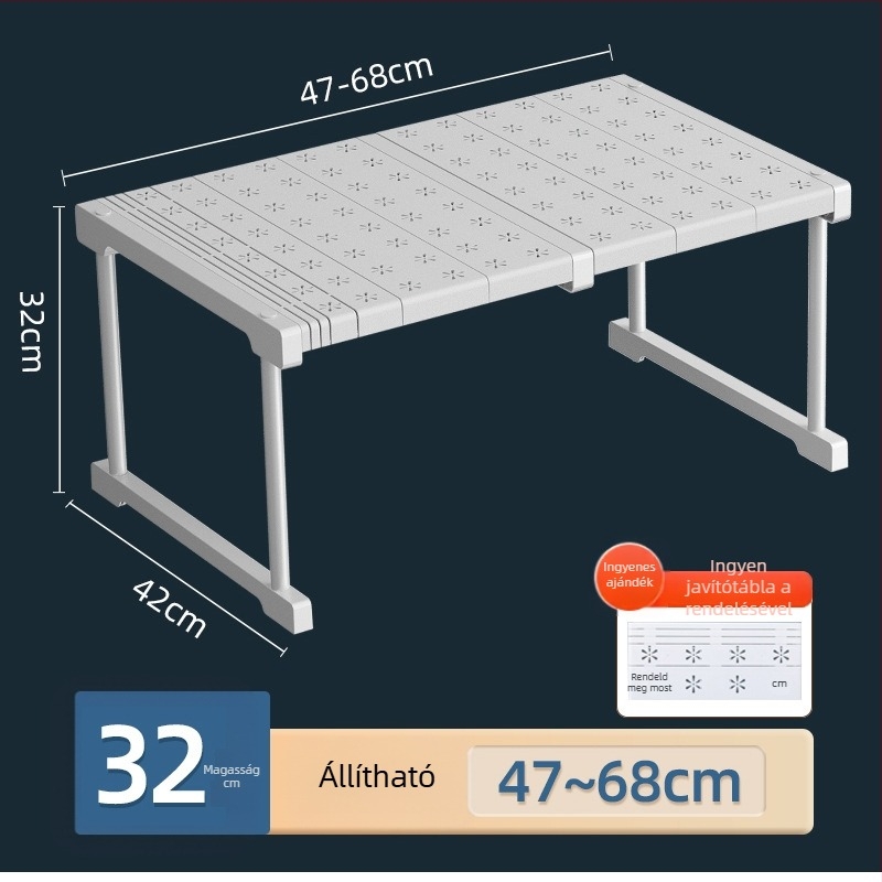 Kinyúló konyhai tároló polc – Többfunkciós, Anyag: szénacél + PS + PP, Modern, minimalist design, 2023-ban bemutatva