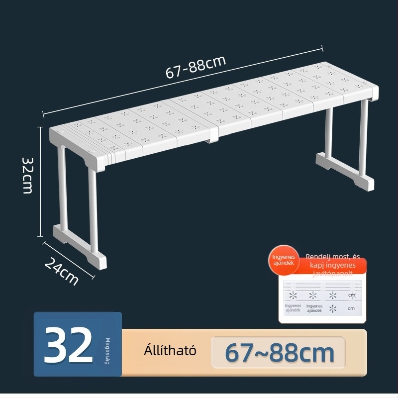 Kinyúló konyhai tároló polc – Többfunkciós, Anyag: szénacél + PS + PP, Modern, minimalist design, 2023-ban bemutatva