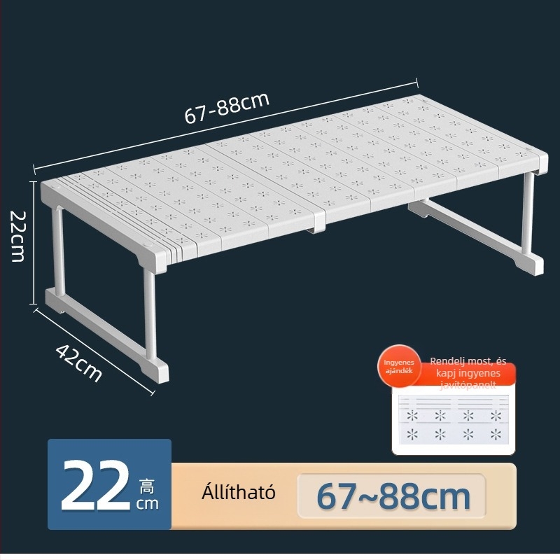 Kinyúló konyhai tároló polc – Többfunkciós, Anyag: szénacél + PS + PP, Modern, minimalist design, 2023-ban bemutatva