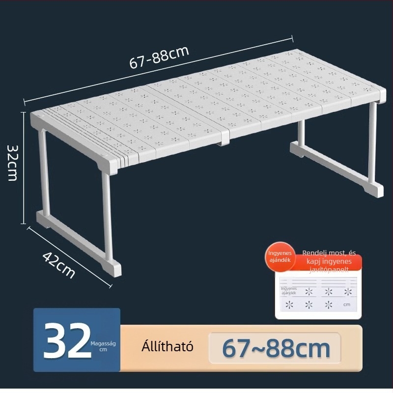 Kinyúló konyhai tároló polc – Többfunkciós, Anyag: szénacél + PS + PP, Modern, minimalist design, 2023-ban bemutatva