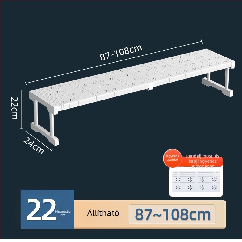 Kinyúló konyhai tároló polc – Többfunkciós, Anyag: szénacél + PS + PP, Modern, minimalist design, 2023-ban bemutatva