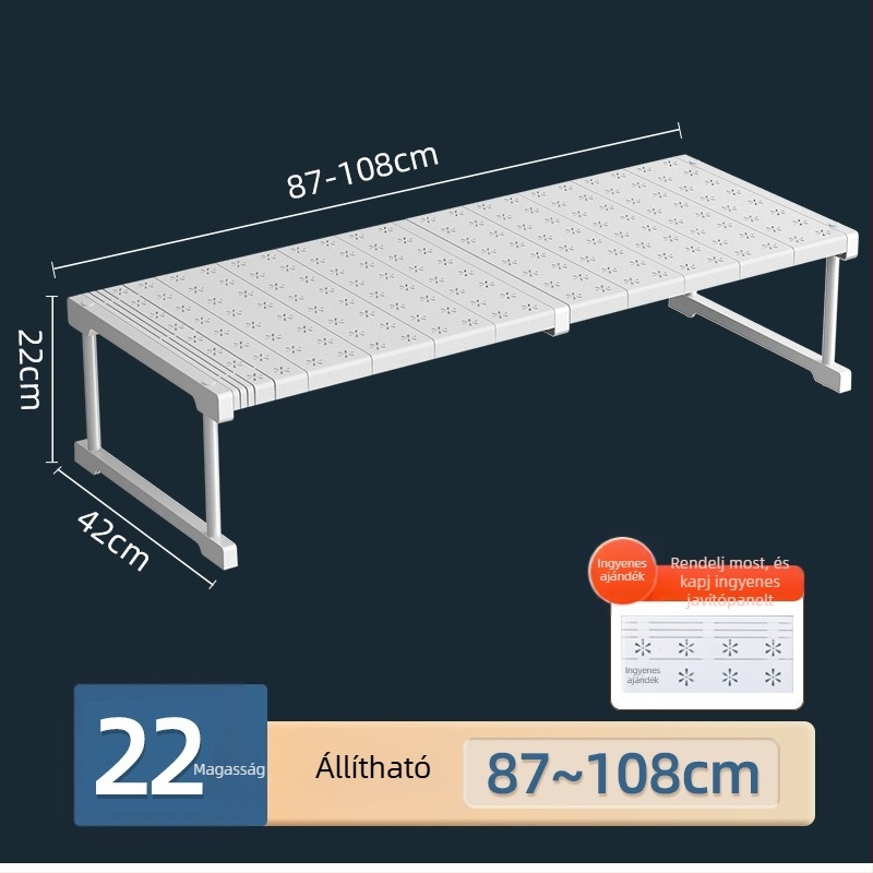 Kinyúló konyhai tároló polc – Többfunkciós, Anyag: szénacél + PS + PP, Modern, minimalist design, 2023-ban bemutatva