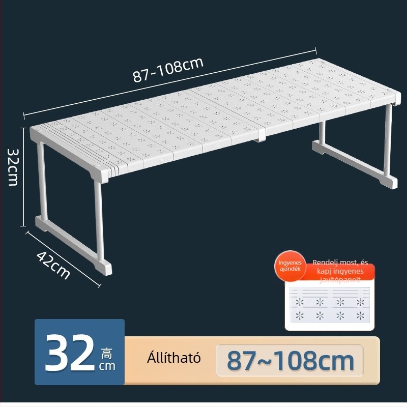 Kinyúló konyhai tároló polc – Többfunkciós, Anyag: szénacél + PS + PP, Modern, minimalist design, 2023-ban bemutatva