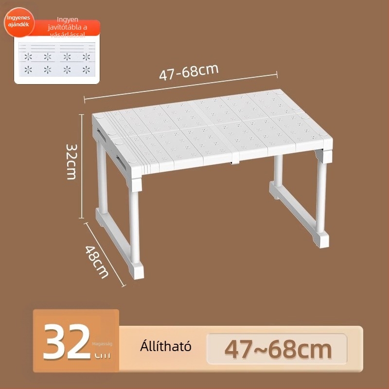Kinyúló konyhai tároló polc – Többfunkciós, Anyag: szénacél + PS + PP, Modern, minimalist design, 2023-ban bemutatva