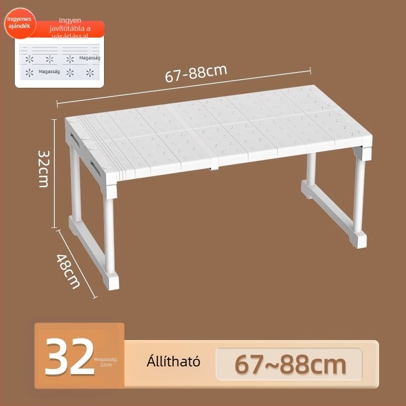 Kinyúló konyhai tároló polc – Többfunkciós, Anyag: szénacél + PS + PP, Modern, minimalist design, 2023-ban bemutatva