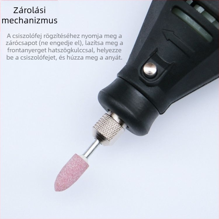 Többfunkciós elektromos fúró gravírozáshoz, faragáshoz, vágáshoz és polírozáshoz — 5V tápegység, sebességszabályozás nélkül