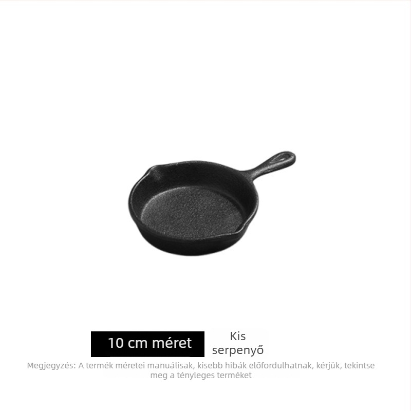 Három darabos vas serpenyő készlet, vastag aljjal, bevonat nélkül, tapadásmentes felülettel, mini tojásserpenyő, háztartási konyhai eszközök
