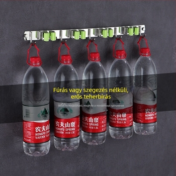 304 rozsdamentes acél felmosó tartó, falra szerelhető fúrás nélkül, fürdőszobai klipsz