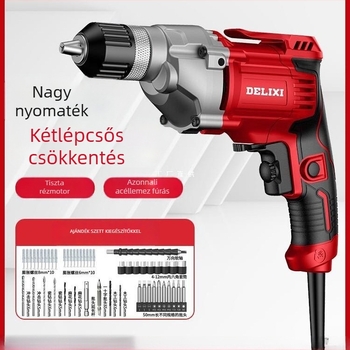 Elektromos kézi fúró – kefés motor, Li-ion akkumulátor, gyorscsavaros tokmány, fúrás fára és kompozit anyagokra, előre/ hátra forgás