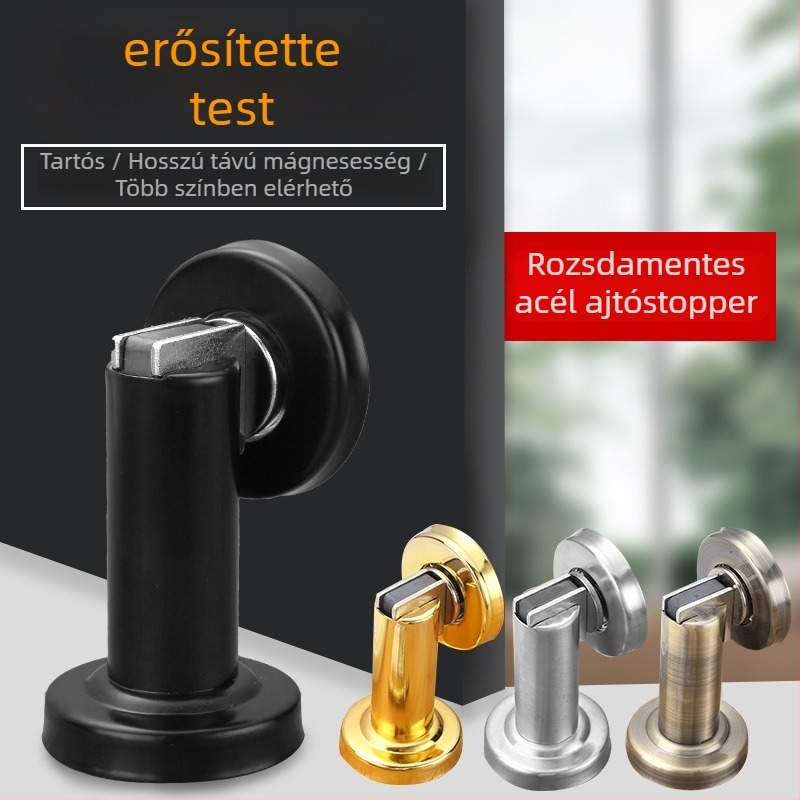 Rozsdamentes acél ajtómagneses rögzítő, falra szerelhető CT-01, elektroplatel felület, automatikus működés