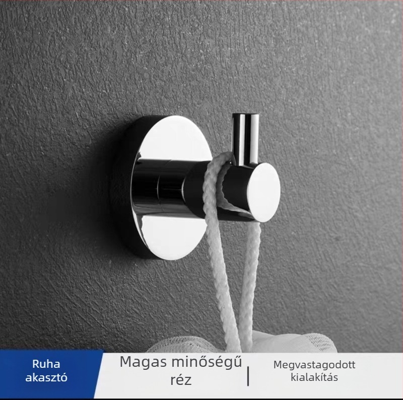 Lang Pai réz fürdőszobai törölközőtartó, 2‑szintes, elektroplatírozott felülettel, 20 kg teherbírás