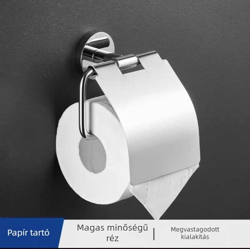 Lang Pai réz fürdőszobai törölközőtartó, 2‑szintes, elektroplatírozott felülettel, 20 kg teherbírás