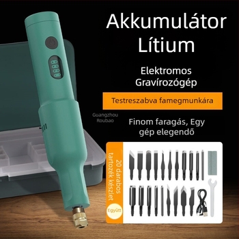 Töltővel újratölthető kézi gravíró eszköz – teljes készlet, univerzális, kompakt kivitel
