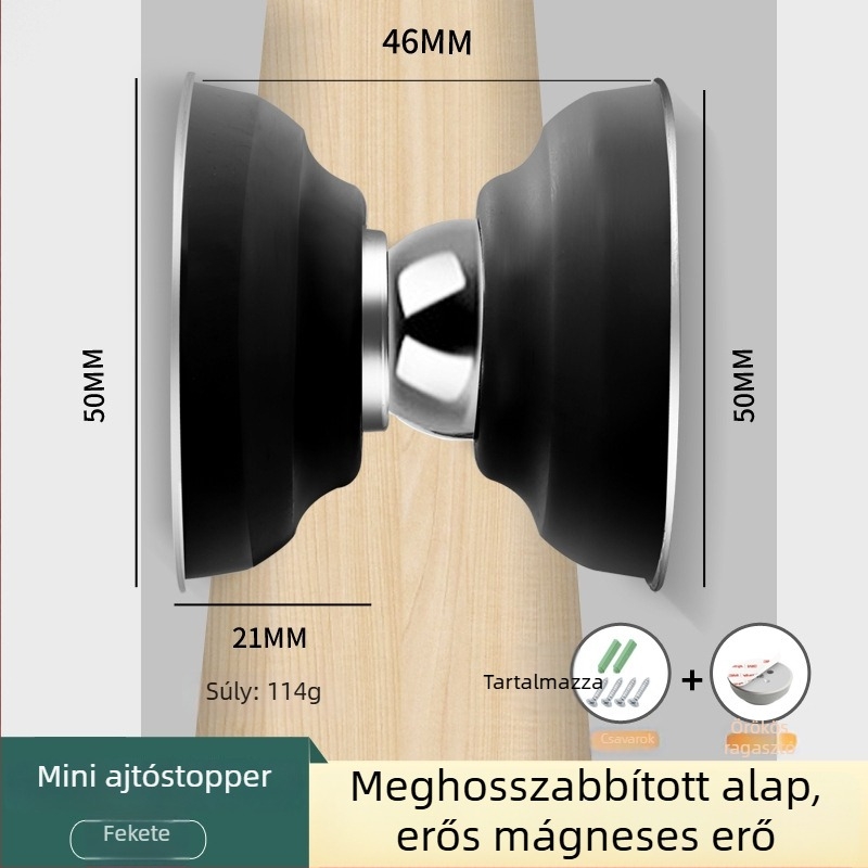 Szilikonból készült rövid ajtó szívó – falra szerelhető, automatikus vezérlés, anyag: szilikon gél és vas, felület: wire drawing