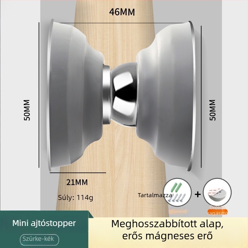 Szilikonból készült rövid ajtó szívó – falra szerelhető, automatikus vezérlés, anyag: szilikon gél és vas, felület: wire drawing