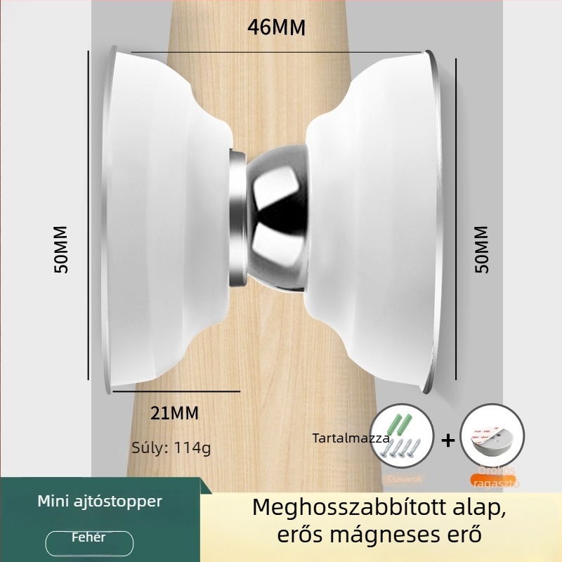 Szilikonból készült rövid ajtó szívó – falra szerelhető, automatikus vezérlés, anyag: szilikon gél és vas, felület: wire drawing