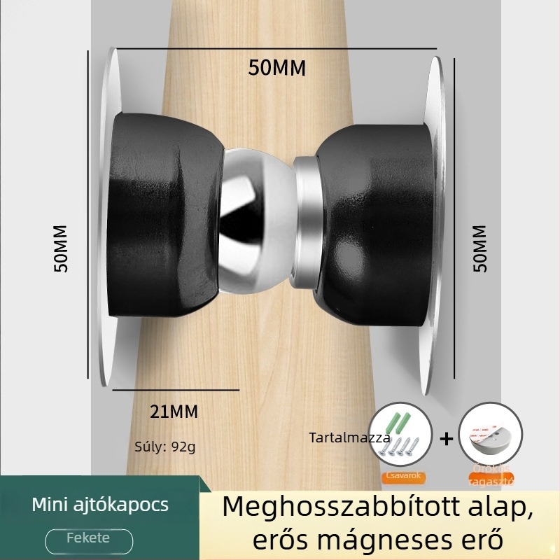 Szilikonból készült rövid ajtó szívó – falra szerelhető, automatikus vezérlés, anyag: szilikon gél és vas, felület: wire drawing
