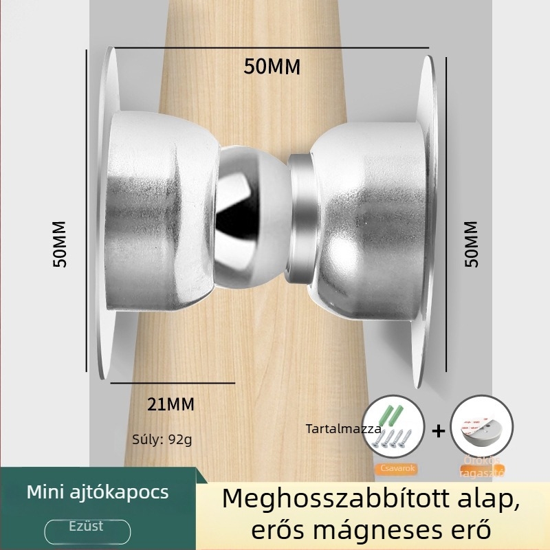 Szilikonból készült rövid ajtó szívó – falra szerelhető, automatikus vezérlés, anyag: szilikon gél és vas, felület: wire drawing