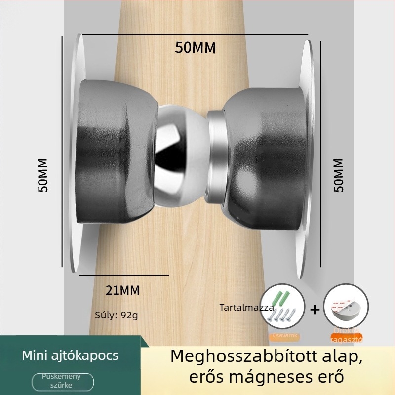 Szilikonból készült rövid ajtó szívó – falra szerelhető, automatikus vezérlés, anyag: szilikon gél és vas, felület: wire drawing