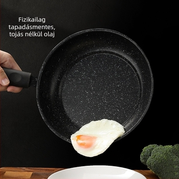 Maifan kőből készült tapadásmentes serpenyő – alkalmas indukciós és gáztűzhelyhez, egylapos aljzat, súly körülbelül 300 g