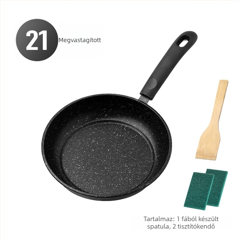 Maifan kőből készült tapadásmentes serpenyő – alkalmas indukciós és gáztűzhelyhez, egylapos aljzat, súly körülbelül 300 g