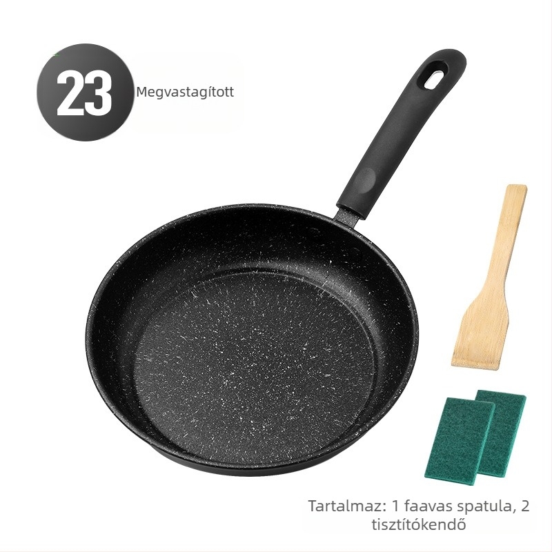 Maifan kőből készült tapadásmentes serpenyő – alkalmas indukciós és gáztűzhelyhez, egylapos aljzat, súly körülbelül 300 g