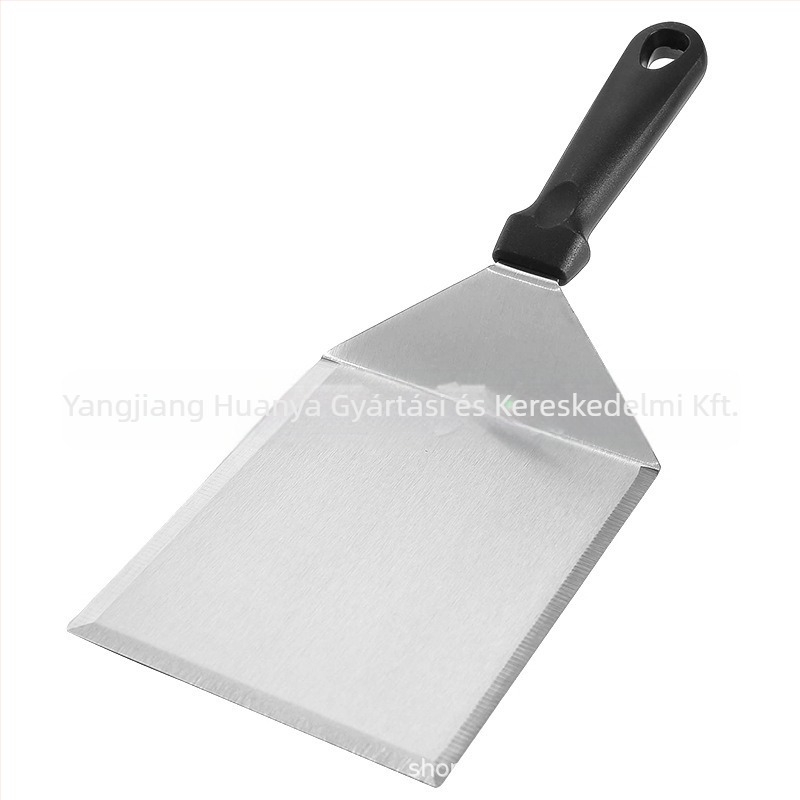 Konyhai spatula ételek áthelyezésére, égés elleni funkcióval, rozsdamentes acélból, rozsdamentes acél nyéllel, modern letisztult stílus